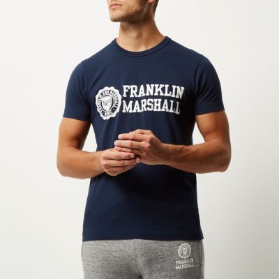Navy Franklin & Marshall branded t-shirt